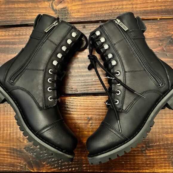 Harley Davidson Women's Leather Waterproof Balsa Skull Riding Boots - Picture 6 of 9